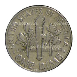 Монета 1 дайм (10 центов) 1970 года D США
