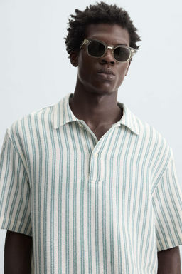 HERRINGBONE TEXTURED POLO SHIRT - Zara фото 5
