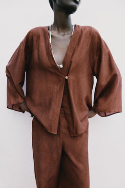 CHAQUETA CRUZADA / teja oscuro - Zara фото 3