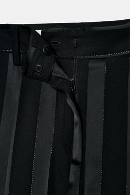 METALLIC THREAD STRIPED JACQUARD TROUSERS - Zara фото 7