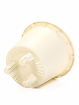 Кашпо для цветов «Рамона», 1 л, d=15 см, h=14 см, со вставкой, пластиковое, белое