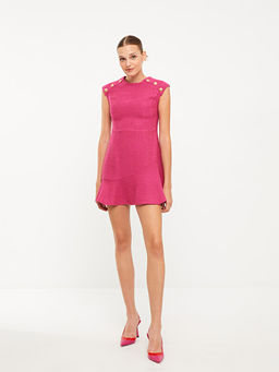 Kad?n Bisiklet Yaka D??me Detayl? Kolsuz Elbise