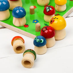 Счётный материал Деревянные Игрушки «Грибы на поляне», 15 шт.