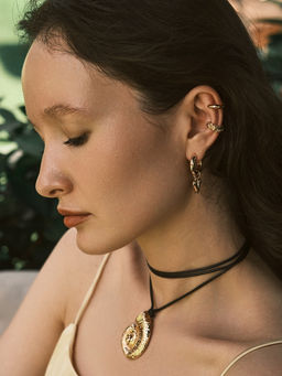 Серьги Каффы набор 3 шт., мятый, цвет золото - Qf фото 6