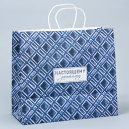 Пакет подарочный крафт, упаковка, Джентельмен, 32?28?15 см