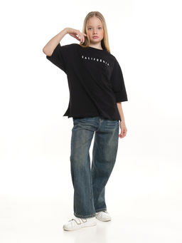 Футболка оверсайз с принтом 22-7453 белый - Mini maxi фото 21