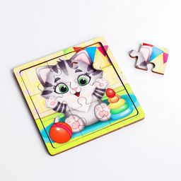 Пазл Котёнок, 9 деталей - Лесная мастерская фото 6