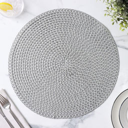 Набор салфеток сервировочных на стол Доляна Рэй, 4 шт, d=38 см, цвет серый  фото 7