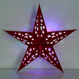 Новогоднее ёлочное украшение звезда с гирляндой «Бой курантов», 45×45 см, модель G-15