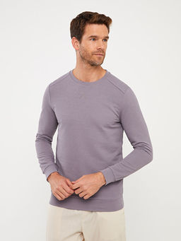Bisiklet Yaka Uzun Kollu Erkek Sweatshirt