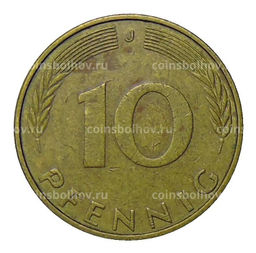 Монета 10 пфеннигов 1973 года J Германия