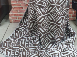 Одеяло байковое 140*205 жаккард "Норвежские узоры" цв. корич (Россия ВВТ)