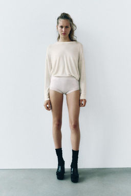 FINE KNIT TOP WITH RHINESTONE DETAIL - Zara фото 7