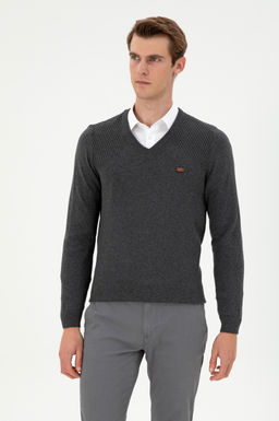 Мужской свитер антрацитового меланжа