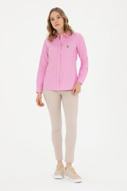 U. S. Polo Assn / Женская розовая базовая рубашка с длинным рукавом - U.s. polo assn фото 11