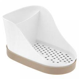 Подставка для губок, моющего средства, тряпок пластмассовая 12х18х10см, Латте (Россия)