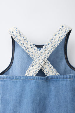 TOP DENIM PUNTO CROCHET / Azul - Zara фото 4