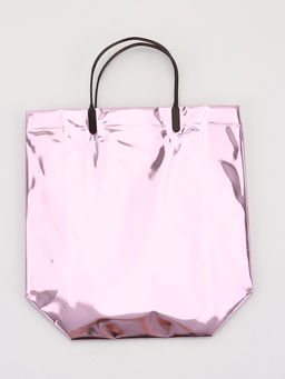 Пакет подарочный ПВХ, голография, розовый, пластиковая ручка, 26×22.5×10 см