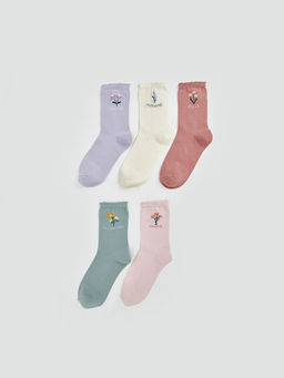 ?i?ekli Kad?n Soket ?orap 5li