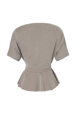 Haki Premium Lyocell Icerikli Regular Kay?k Yaka Dusuk Kol K?sa Yumusak Orme Bluz TWOSS26BZ00715 - Trendyolmilla фото 2
