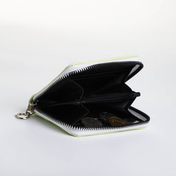 Кошелёк на молнии, отдел для карт, для монет, зелёный