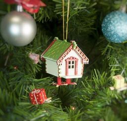 Новогоднее украшение интерьера: Избушка на курьих ножках 1013 Green