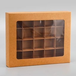 Коробка для 20 конфет, крафт, 17.7×22×3.5 см