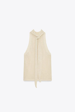 METALLIC THREAD HALTER TOP - Zara фото 6