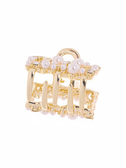 Цена за 6 шт. Крабик для волос «Саманта галант», прямой, 3 см, золото