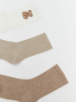 Bask?l? Kad?n Soket ?orap 5li