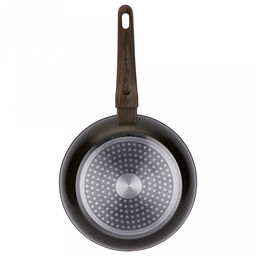 Сковорода с двухслойным антипригарным покрытием Terra д20см, h4,5см, s2,6мм, дно s3,1мм, индукционное дно д14см, кованный алюминий, бакелитовая ручка с покрытием soft-touch, имитирующим текстуру дерева, Regent (Китай) Подходит для всех видов пл - Домашняя мода фото 3