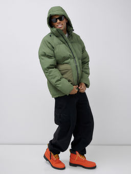 Куртка молодежная мужская зимняя с капюшоном цвета хаки 25307Kh - Mtforce фото 14