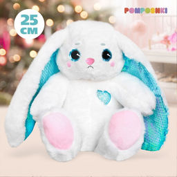 Мягкая игрушка Мой зайка, с пайетками, 25 см