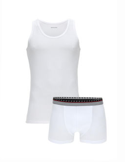 Beyaz Pamuklu Atlet Boxer Set - Pierre cardin фото 2
