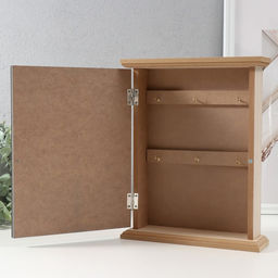 Ключница настенная «Грибы», дерево, 6 крючков, бежево-синяя, 6.2×19.5×25.2 см