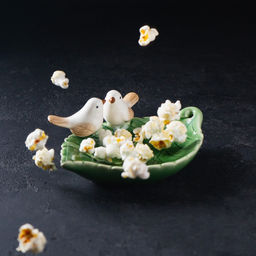 Блюдо «Птички на листочке», 19×13×4 см, керамика, зелёное