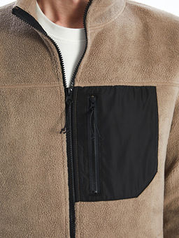 Dik Yaka Uzun Kollu Polar Erkek Fermuarl? Sweatshirt