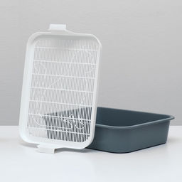 Туалет для кошек «Мурка», 33×25×7 см, с решёткой, пластик, цвет МИКС