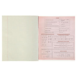 Тетрадь предметная 48 листов в клетку Алгебра Чёрное-белое, со справочным материалом, обложка мелованная бумага, блок №2, белизна 75% (серые листы) - Calligrata фото 3