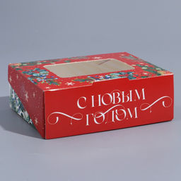 Цена за 5 шт. Коробка складная Новогодний венок, 10 х 8 х 3.5 см - Дарите счастье фото 2