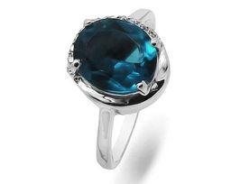 Кольцо из серебра лондон топаз кварц, Даллас