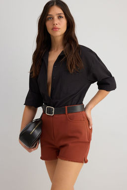 Trendyolmilla Siyah %100 Pamuk Gabardin City Boy Sort & Bermuda TWOSS25SR00211 фото 8