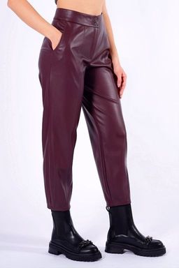 NOBBY, Женские брюки 704К-500/5 (бордовый) (эко-кожа)  фото 4