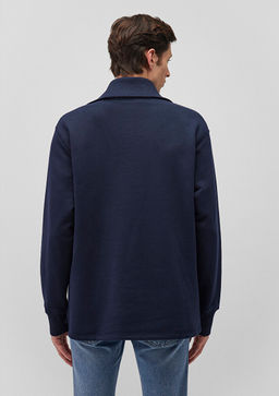 Yar? Fermuarl? Lacivert Sweatshirt - Mavi фото 4