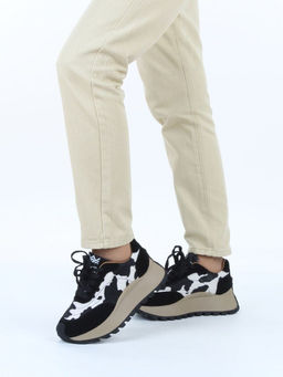 04-PDH362-3 BLACK Кроссовки демисезонные женские (натуральная замша, натуральная кожа)