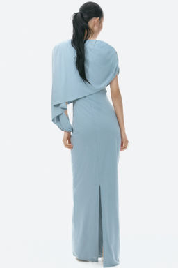 Vestido drapeado con capa decorativa - H&m фото 3