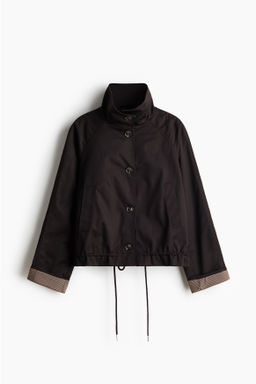 Chaqueta de sarga con cuello chimenea