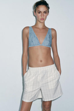 CHECK COTTON SHORTS - Zara фото 2