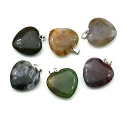 Кулон агат моховой Сердца 25*25мм