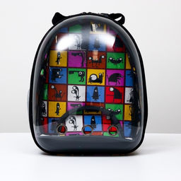 Рюкзак для переноски животных Глазастики, прозрачный, 31 х 28 х 42 см - Пижон фото 9